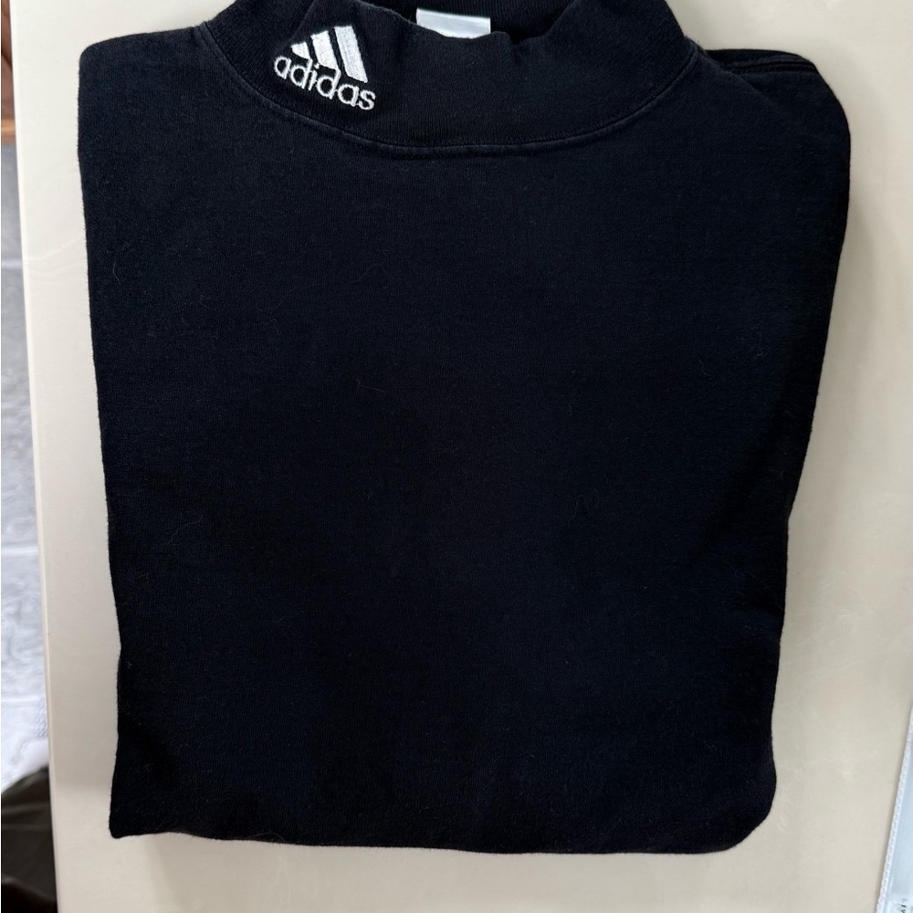 Adidas Black Long Sleeve Mock Neck Tee